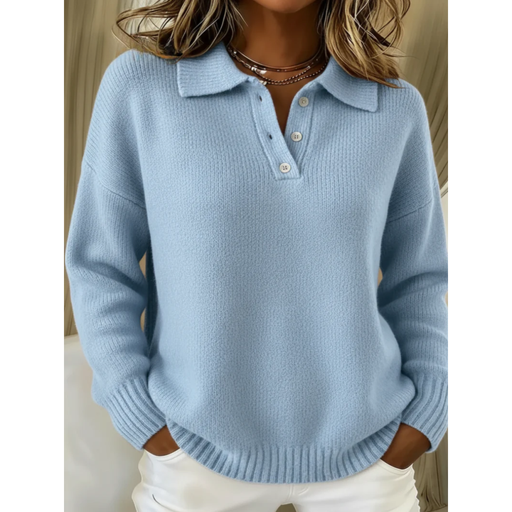 Norlienne | Soft Knit Polo Sweater