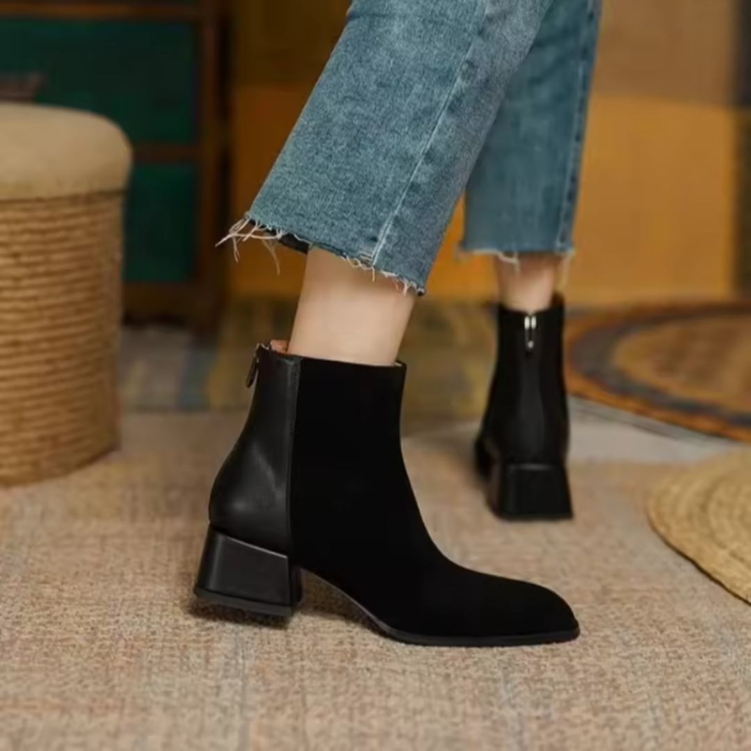 Viola | Suede Ankle Boots with Medium Heel