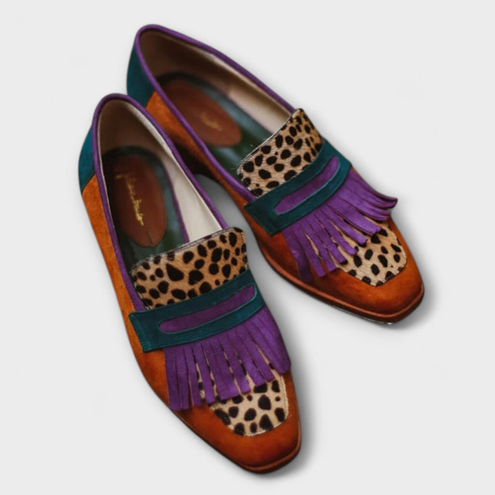 Fallon | Brown Loafer with Leopard Print