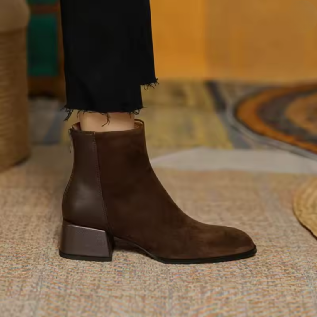 Viola | Suede Ankle Boots with Medium Heel