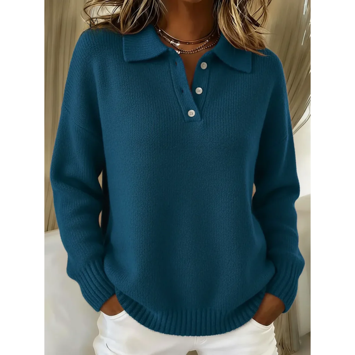 Norlienne | Soft Knit Polo Sweater