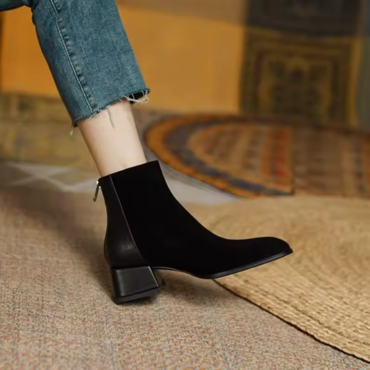 Viola | Suede Ankle Boots with Medium Heel