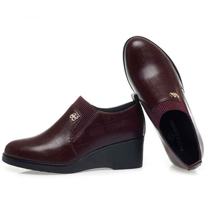 Elvira | Elegant Leather Wedge Shoes