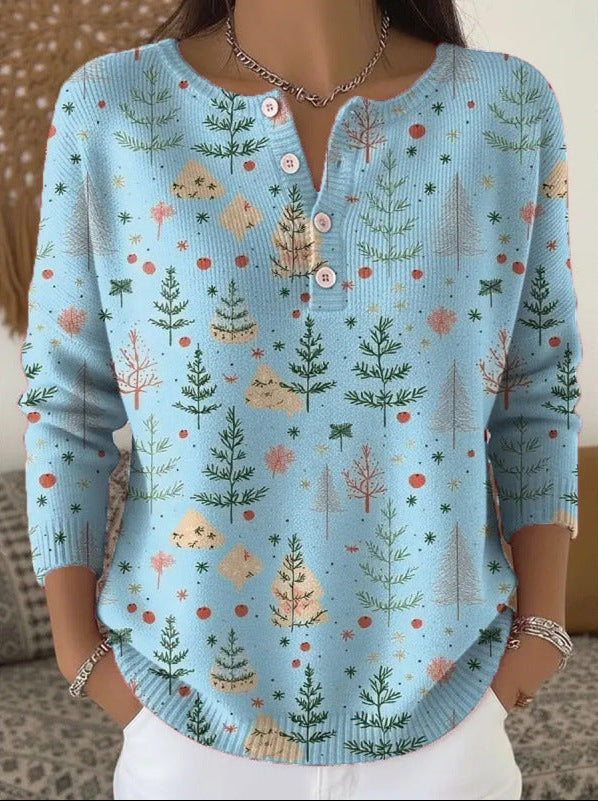 Rose | Elegant Christmas Sweater with Buttons