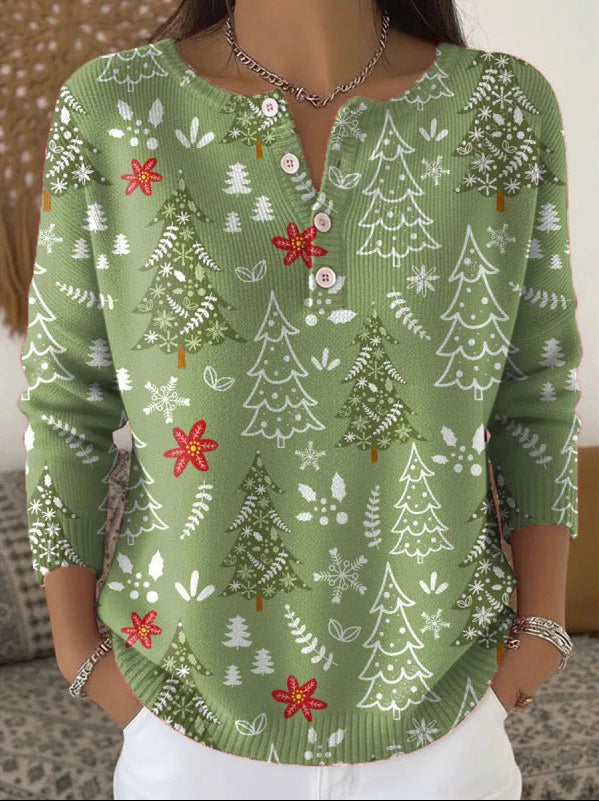 Rose | Elegant Christmas Sweater with Buttons