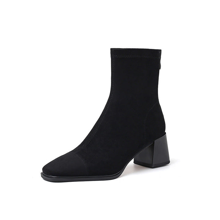 Victoria | Elegant Suede Ankle Boots with Stable Heel