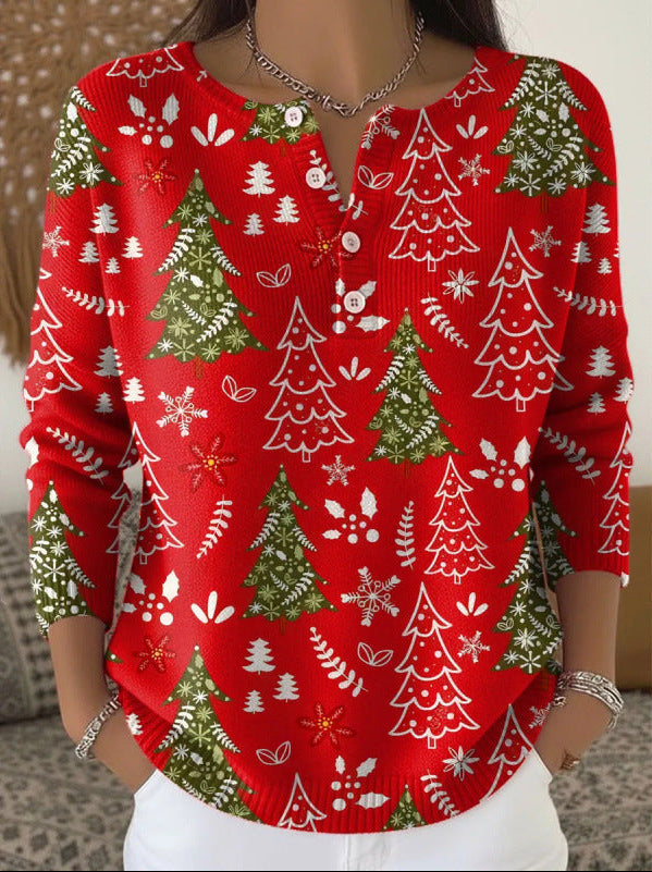Rose | Elegant Christmas Sweater with Buttons