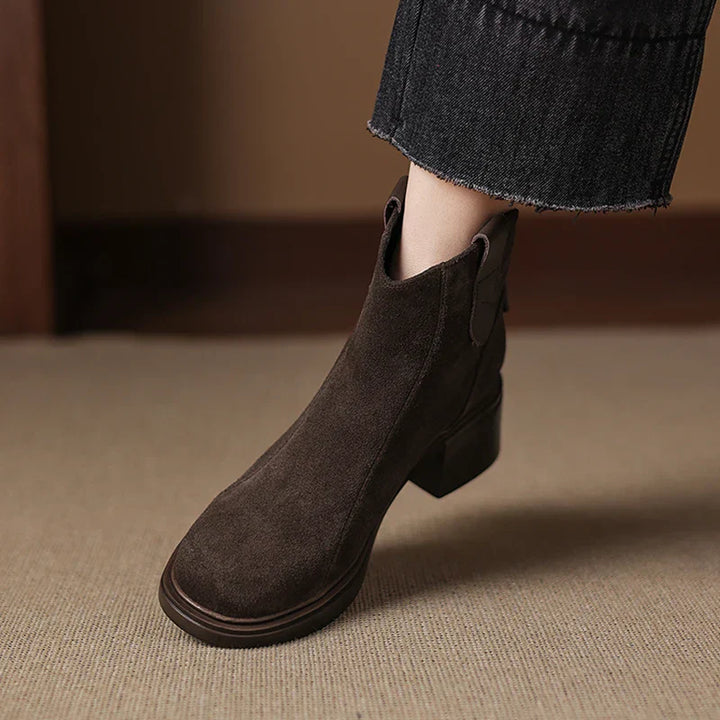 Nora | Luxury Ankle Boots in Soft Suede