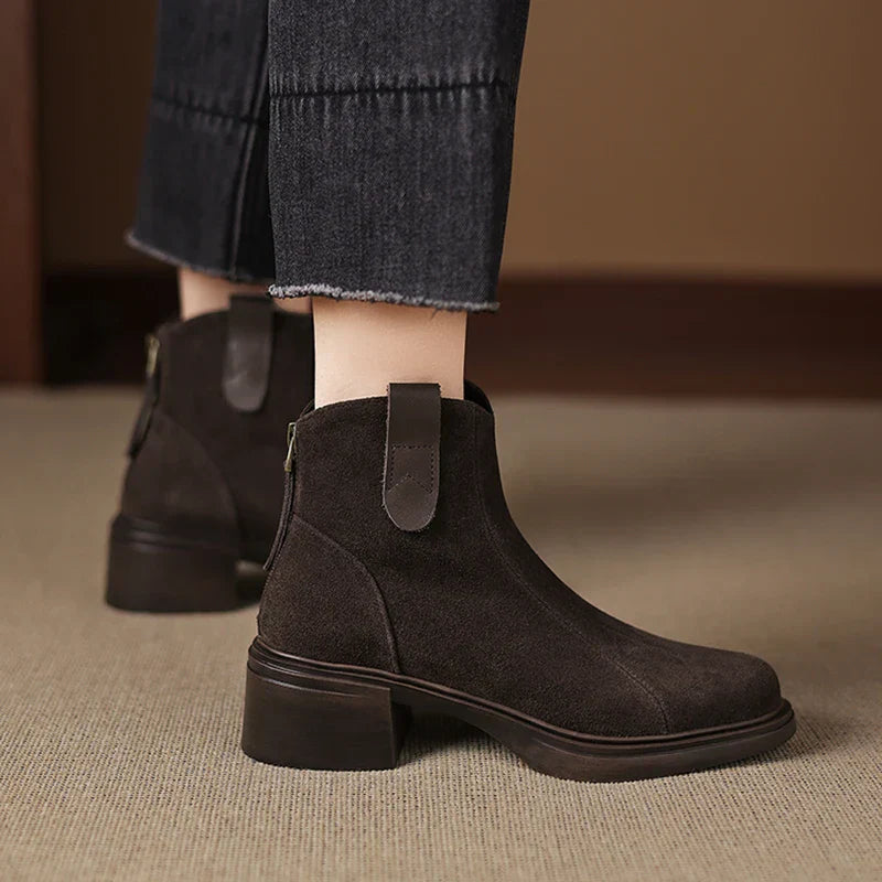 Nora | Luxury Ankle Boots in Soft Suede