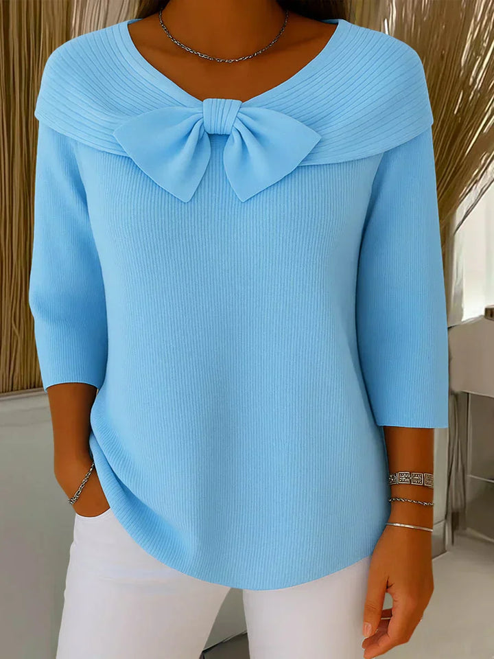 Clara | Elegant Sweater with Soft Knit Bow