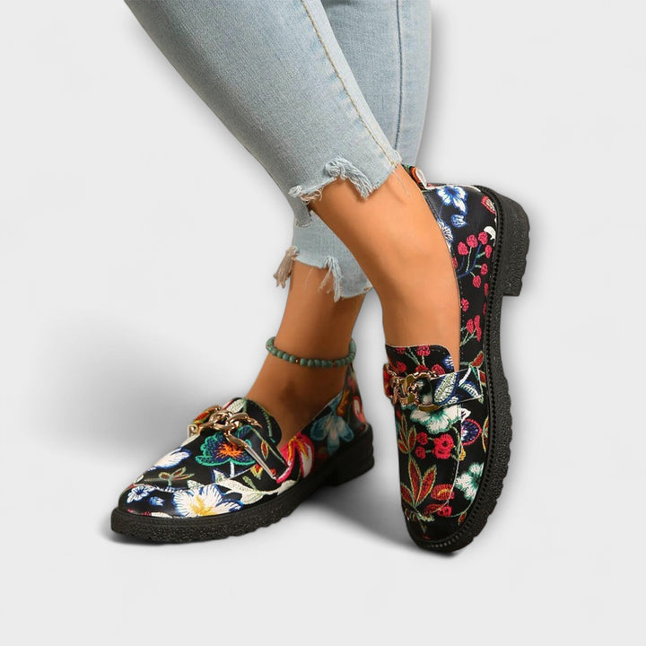 Orla | Multicolored Loafers with Floral Pattern