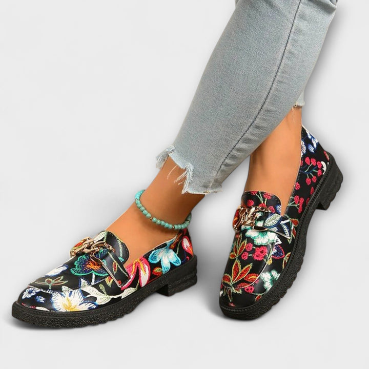 Orla | Multicolored Loafers with Floral Pattern