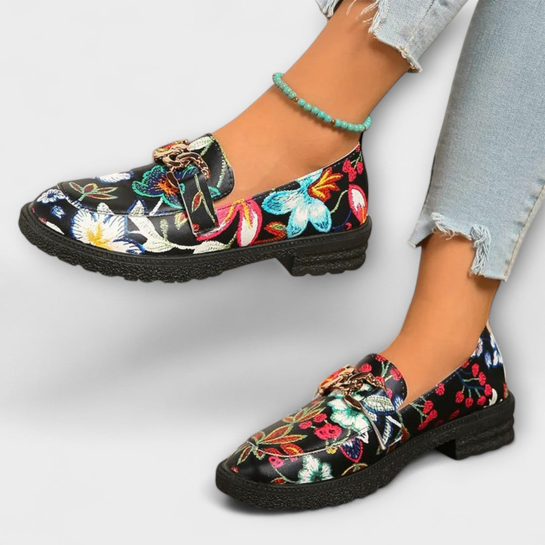 Orla | Multicolored Loafers with Floral Pattern