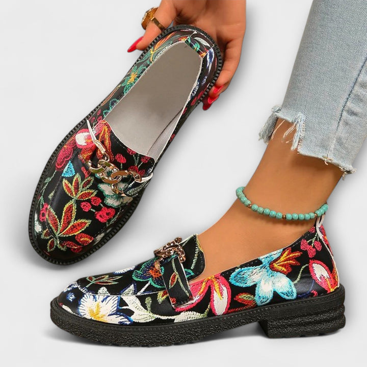 Orla | Multicolored Loafers with Floral Pattern