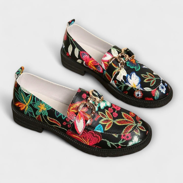 Orla | Multicolored Loafers with Floral Pattern