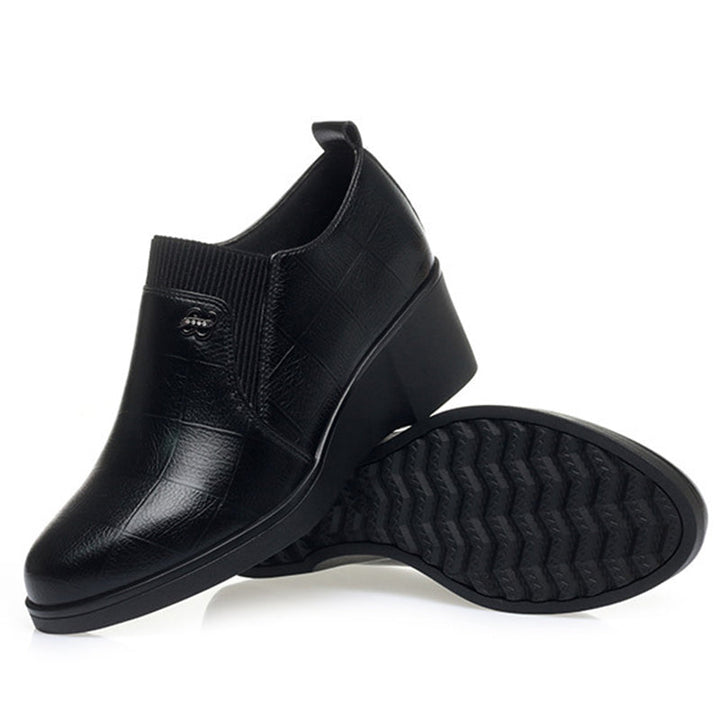 Elvira | Elegant Leather Wedge Shoes