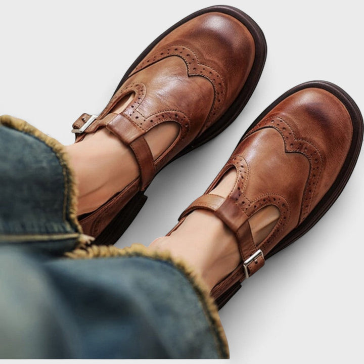 Elisa | Luxury Genuine Leather Shoes with Low Heel