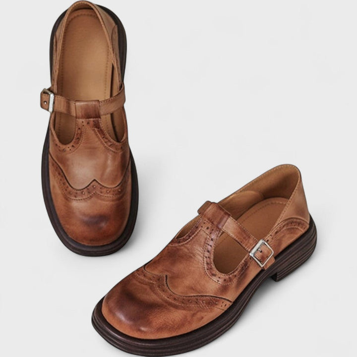 Elisa | Luxury Genuine Leather Shoes with Low Heel