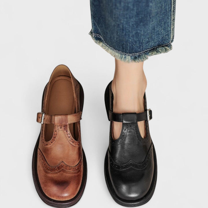 Elisa | Luxury Genuine Leather Shoes with Low Heel
